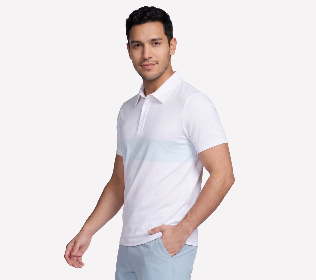 GO DRI Charge Palm Stripe Polo - Image 3
