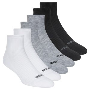 6 Pack Quarter Crew Socks