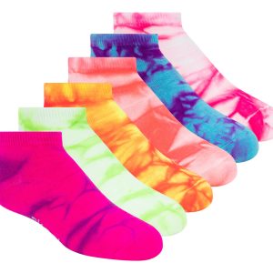 6 Pack Girls' Tie Dye Fashion Socks
