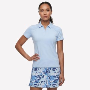 GO GOLF Short Sleeve Birdie Zip Front Polo