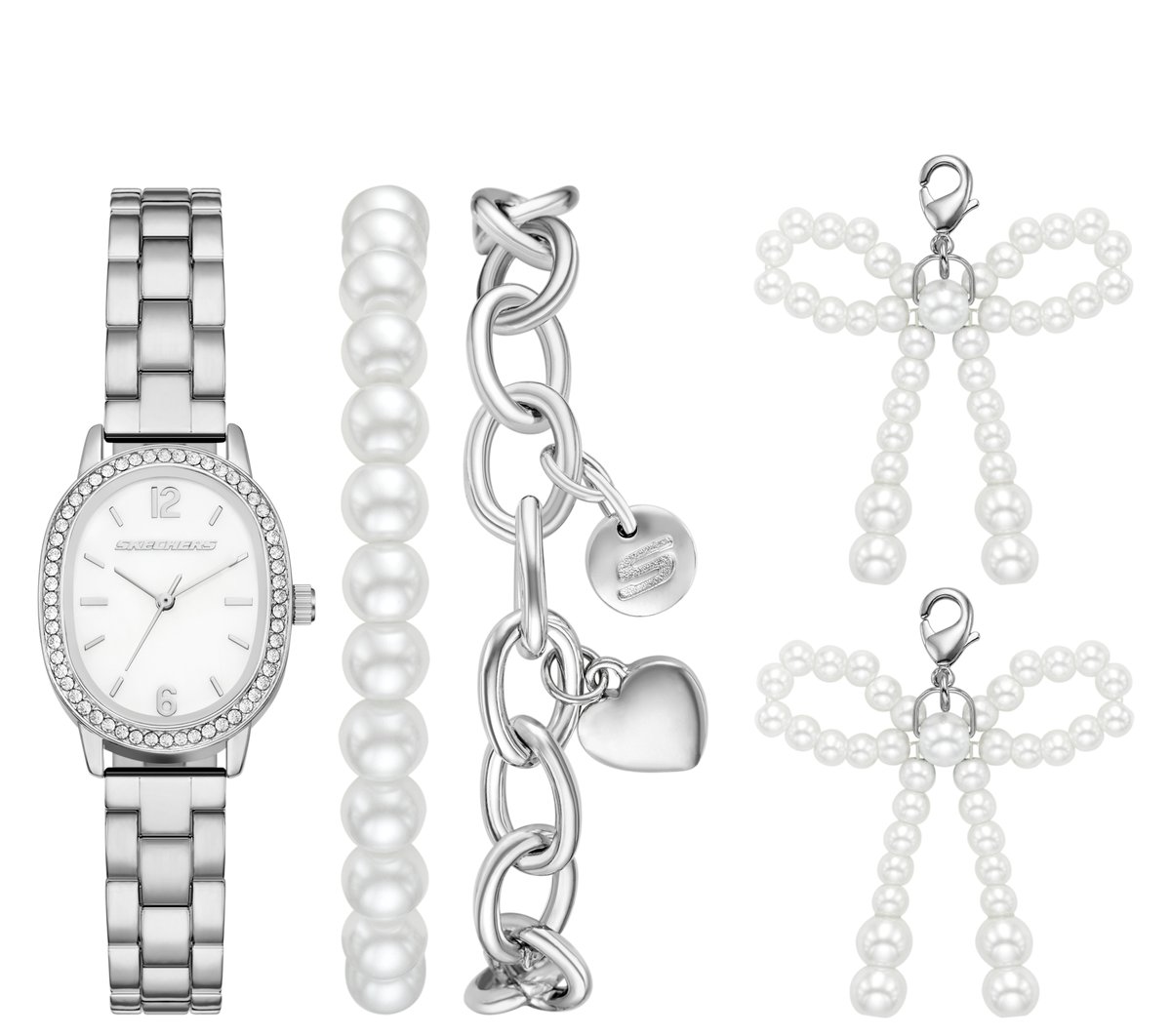 Charm Pearl Bows Watch Set